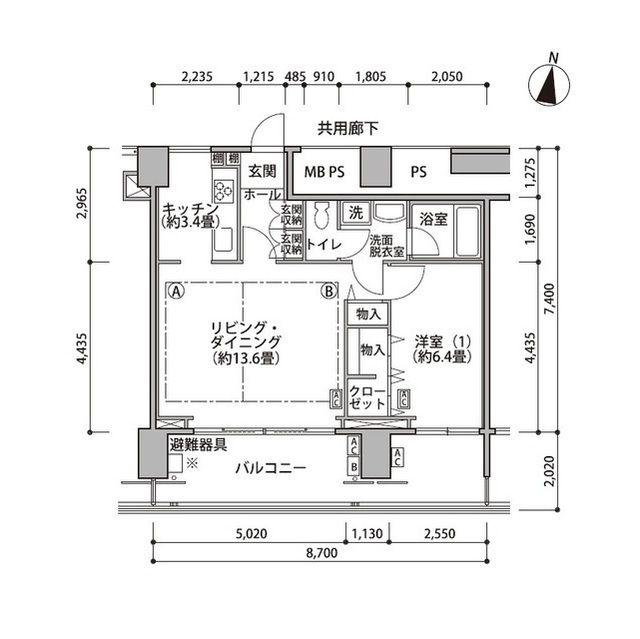 東雲キャナルコートCODAN17号棟(1LDK/9階)の間取り写真