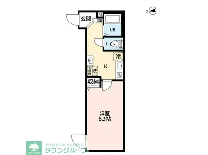 エクセラン松戸II(1K/2階)の間取り写真