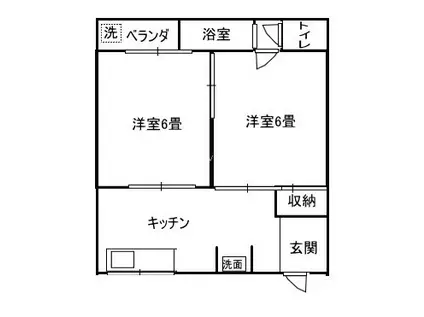 有田タチバナ荘 第3(2DK/1階)の間取り写真