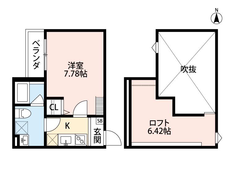 ケイティハイツ4(1K/1階)の間取り写真