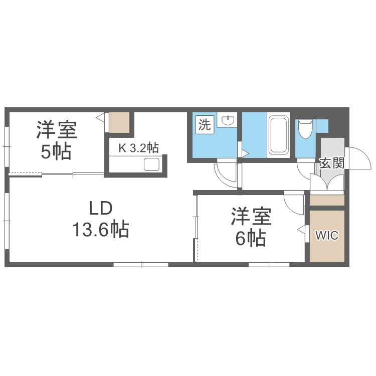 THE MODERN 伏見(2LDK/1階)の間取り写真