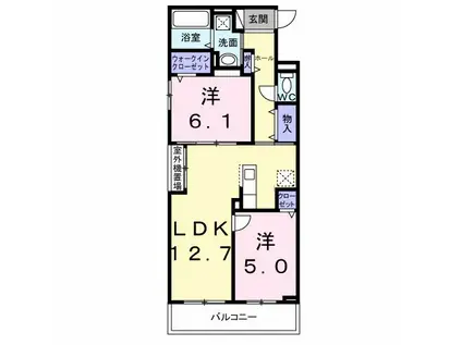 クルタ ラプシ(2LDK/3階)の間取り写真