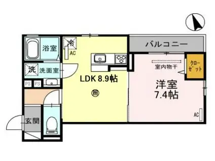 RハイツIII(1LDK/2階)の間取り写真