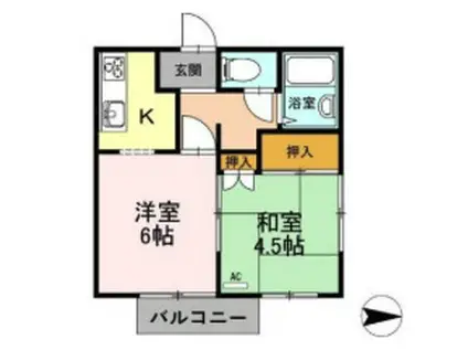 ジュネス三成(2K/1階)の間取り写真