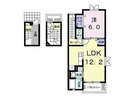 ルミナスC(1LDK/3階)の間取り写真