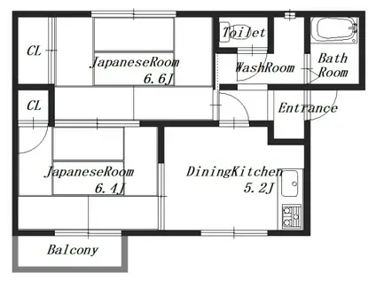 フレグランス山の辺G(2K/2階)の間取り写真