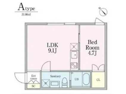 アート・フル永福(1LDK/2階)の間取り写真