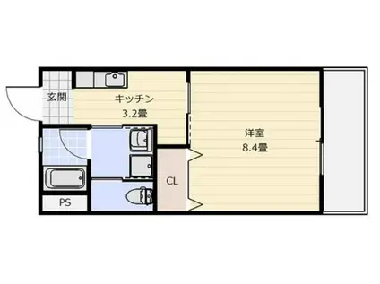 マ・メゾンMITA(1K/2階)の間取り写真