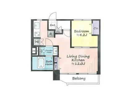 池袋パークハイツマンション(1LDK/8階)の間取り写真