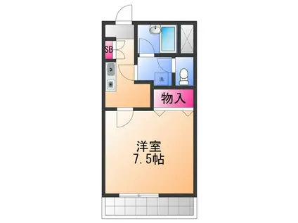 グレイスヴィラ佐野A棟(1K/2階)の間取り写真