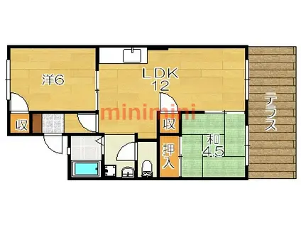 エクセルビュー(2LDK/1階)の間取り写真