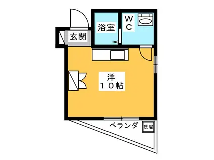 ポピーイン住吉(ワンルーム/3階)の間取り写真