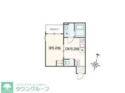 MELDIA西大宮III(1DK/3階)の間取り写真