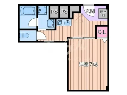 ヴィラほった(ワンルーム/1階)の間取り写真