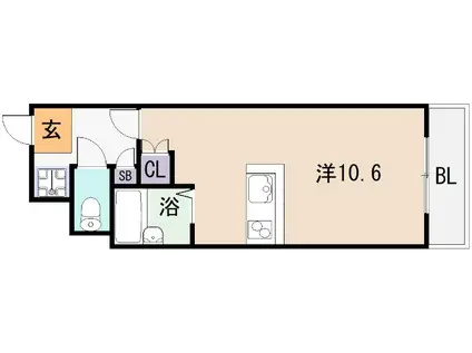 リュミエールイースト(ワンルーム/4階)の間取り写真