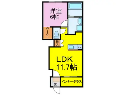 羽生市東スターテラスII(1LDK/1階)の間取り写真