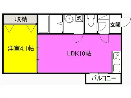 FSTYLE浜寺石津町西1号館エフプラススタイルハマデライシズチョ(1LDK/1階)の間取り写真