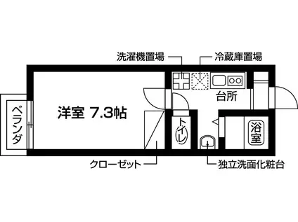 カーサ宮崎台(1K/2階)の間取り写真