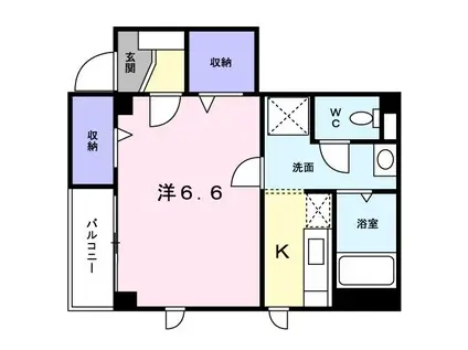 アミティ-(1K/1階)の間取り写真