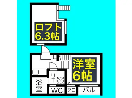 HERMITAGE桜山(1K/1階)の間取り写真