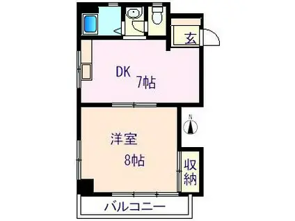 サンライズコーポ(1DK/2階)の間取り写真