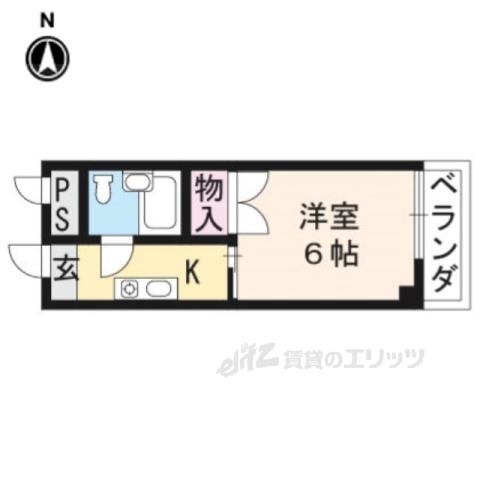 プラム四条(1K/3階)の間取り写真