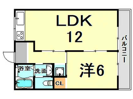甲子園ファイブ(1LDK/2階)の間取り写真
