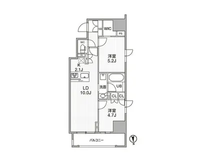 シーズンフラッツ新御徒町(2LDK/6階)の間取り写真