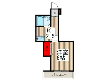 大河内マンション(1K/4階)の間取り写真