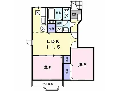 石井ハイツIII(2LDK/1階)の間取り写真