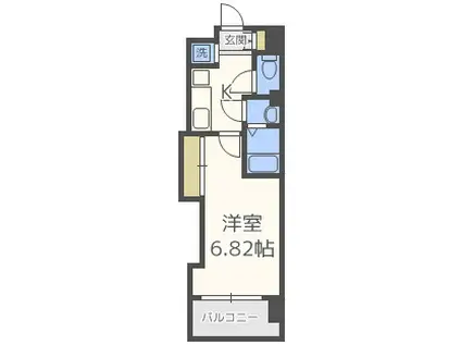 LUXE難波西III(2K/15階)の間取り写真
