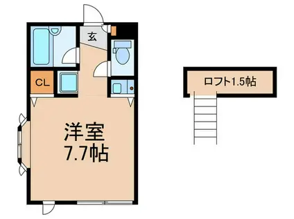 クレセント大山(ワンルーム/2階)の間取り写真