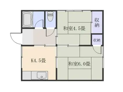 千年アパート(2K/2階)の間取り写真