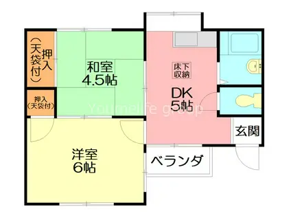 湘南ハイツ(2DK/2階)の間取り写真