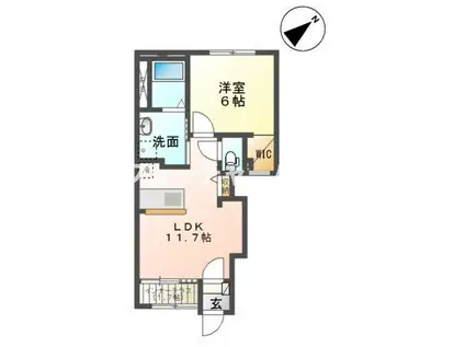 カルモア(1LDK/1階)の間取り写真