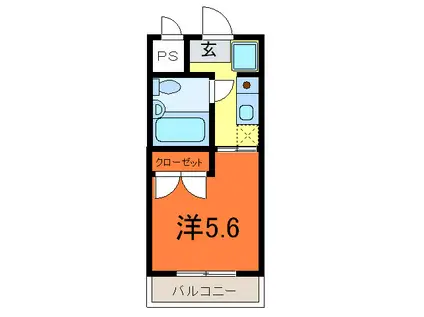 Kビル(1K/1階)の間取り写真