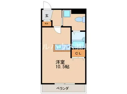 リノ・パラッツオ(ワンルーム/2階)の間取り写真