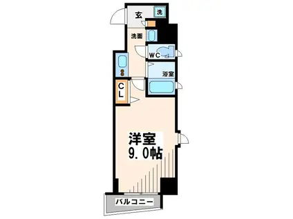 エステムプラザ世田谷千歳烏山(1K/9階)の間取り写真