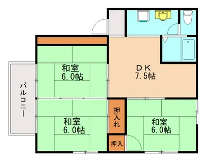 ファミール太閤水(3DK/2階)の間取り写真