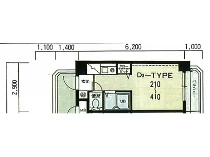 ロマネスクフィオレ香椎I(ワンルーム/3階)の間取り写真