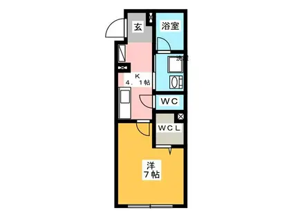 シャーメゾン土岐(1K/1階)の間取り写真