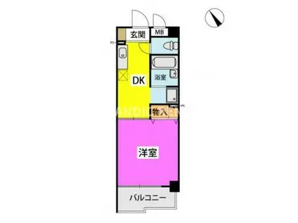 リファインドYM(1DK/2階)の間取り写真