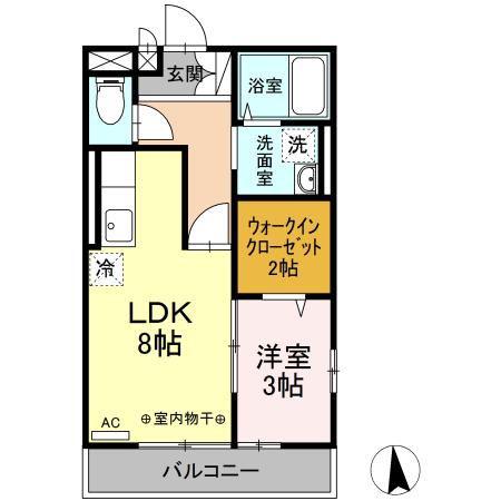 カナディアンコート平成(1LDK/3階)の間取り写真