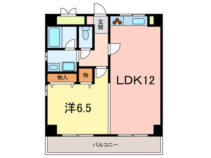 ワコーレ甲南(1LDK/9階)の間取り写真