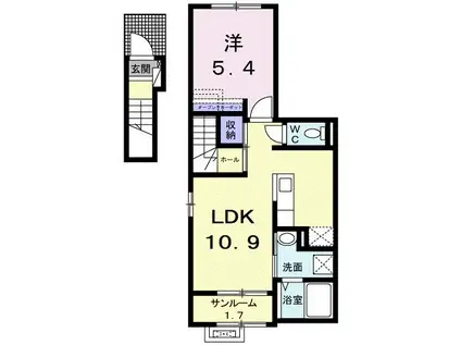 ベルセレーネ成和(1LDK/2階)の間取り写真