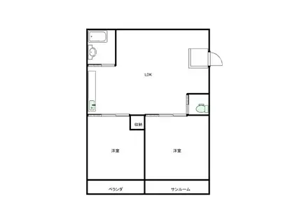 グレイス高尾(2LDK/6階)の間取り写真