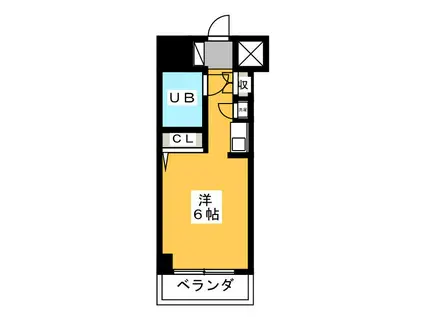 ライオンズマンション八王子北野(ワンルーム/2階)の間取り写真