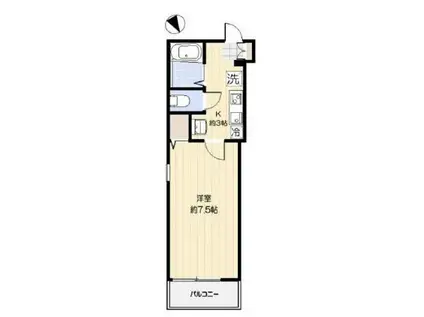 GROTTA BLU KOMAGOME グラッタブルコマゴメ(1K/2階)の間取り写真