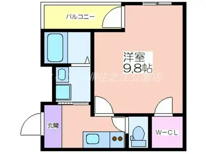 フジパレス中加賀屋V番館(1K/3階)の間取り写真