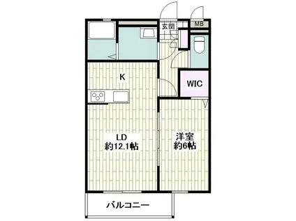 クレール虹(1LDK/2階)の間取り写真